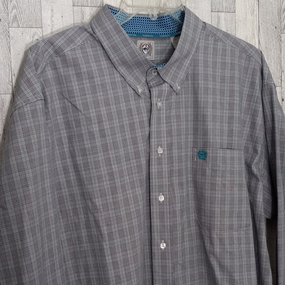 Cinch Shirt Men's 2XL Button Down Multicolor Plaid Western Long Sleeve Cowboy - Picture 4 of 15